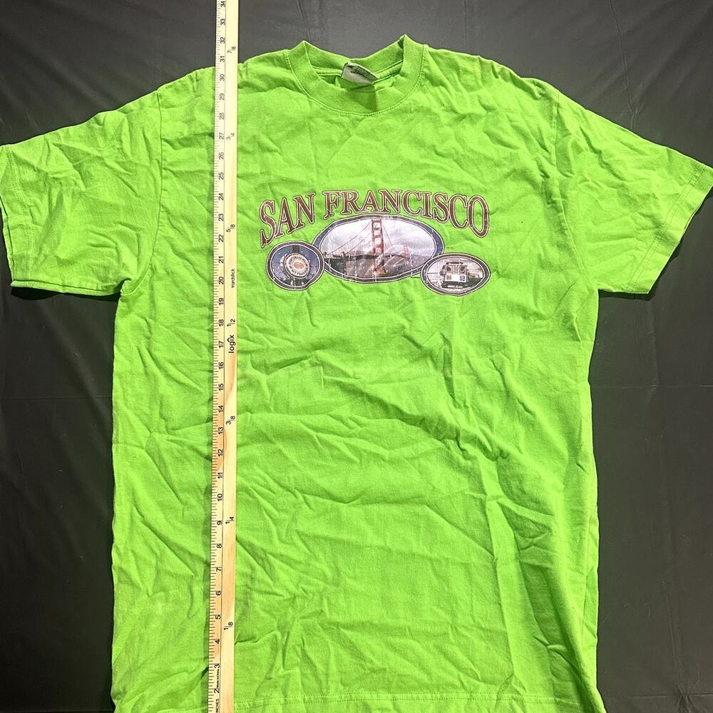 San Francisco Golden Gate Bridge T Shirt Mens XL Green Pro-Y Heavyweight USA